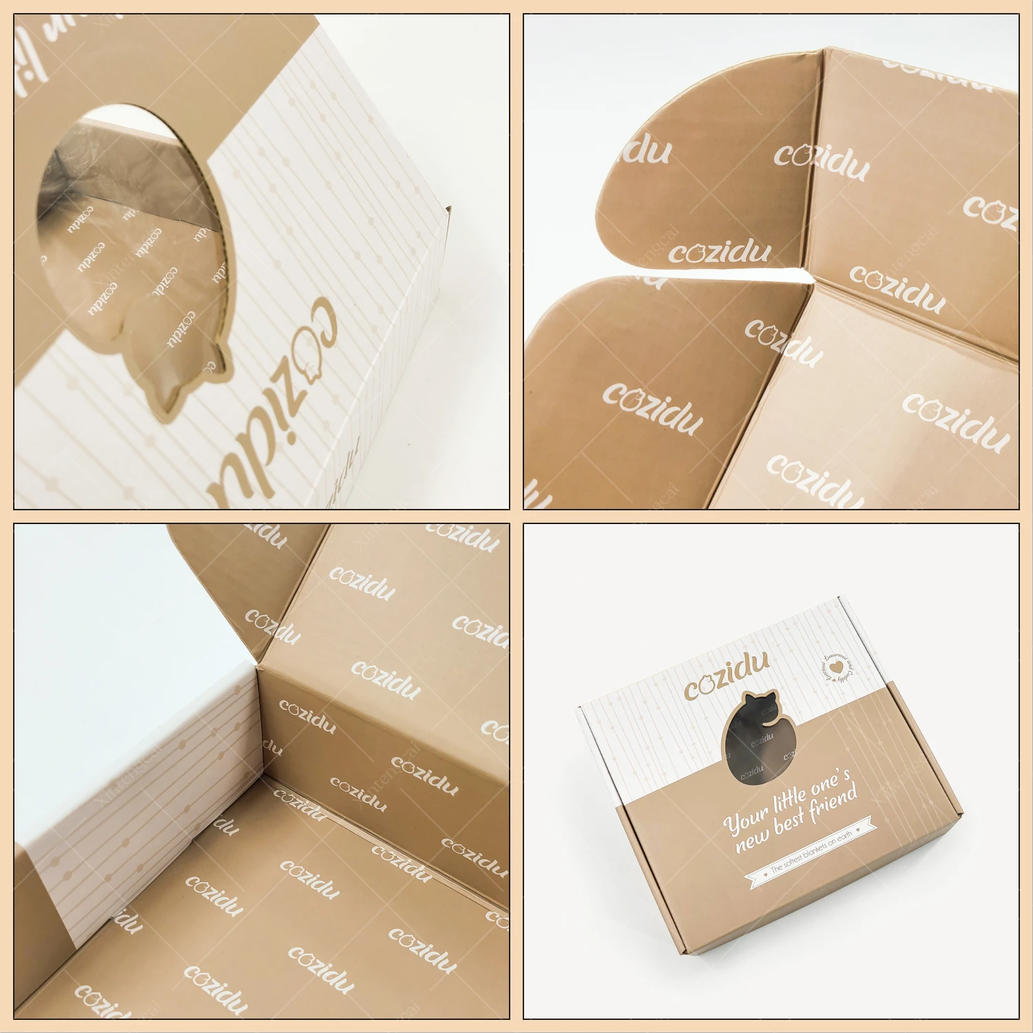 Factory Customized logo Corrugated Paper Packaging, Foldable