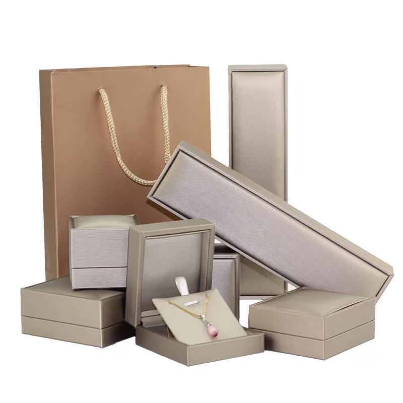 Champagne PU leather jewelry box with low price Champagne PU leather jewelry box with low price