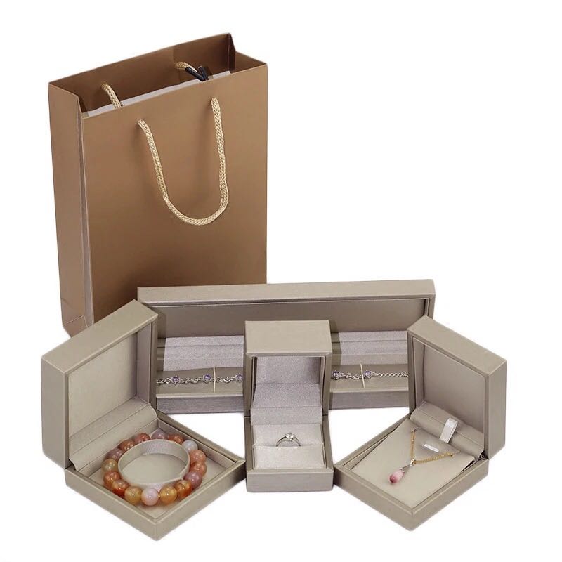 Champagne PU leather jewelry box with low price Champagne PU leather jewelry box with low price