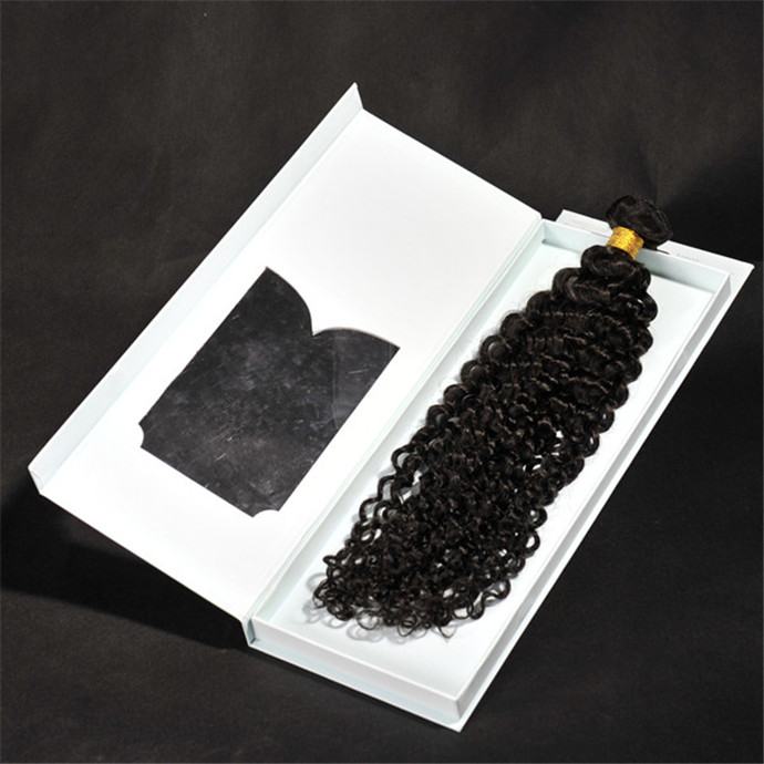 Magnetic folding hair extension box with ribbon Magnetic folding hair extension box with ribbon