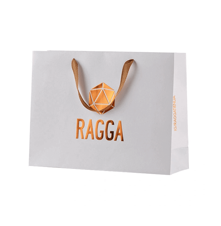 Hot foiled stamping white matte paper bag Hot foiled stamping white matte paper bag