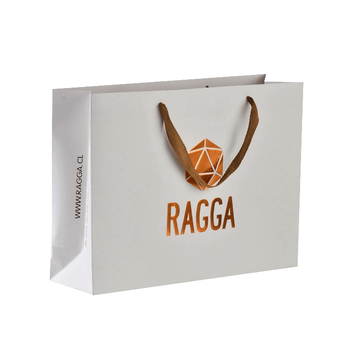 Hot foiled stamping white matte paper bag Hot foiled stamping white matte paper bag