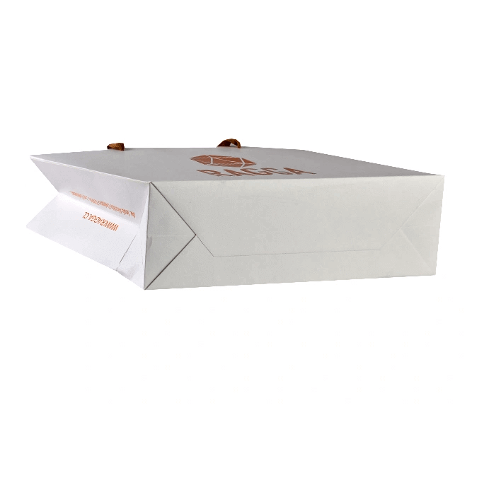Hot foiled stamping white matte paper bag Hot foiled stamping white matte paper bag