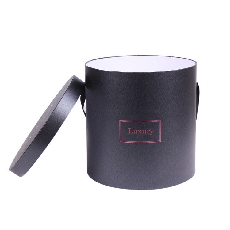 Cylinder Florist Portable Box Black Round Flower Hat Box Cylinder Florist Portable Box Black Round Flower Hat Box