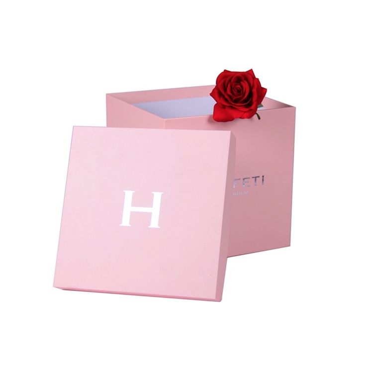 Custom bulk square flower box with box top and bottom Custom bulk square flower box with box top and bottom