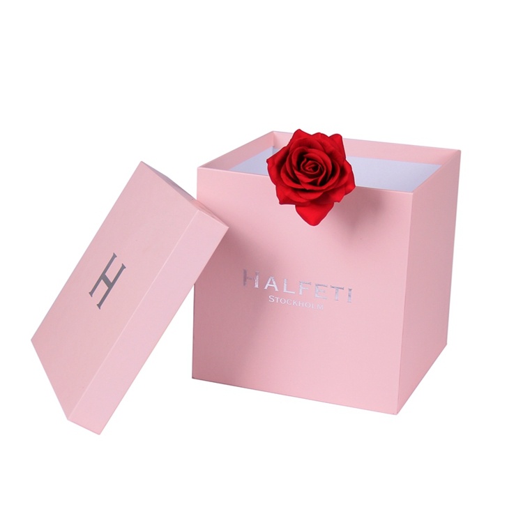 Custom bulk square flower box with box top and bottom Custom bulk square flower box with box top and bottom