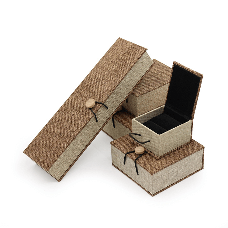 Linen jewelry gift box necklace bracelet jewelry packaging Linen jewelry gift box necklace bracelet jewelry packaging