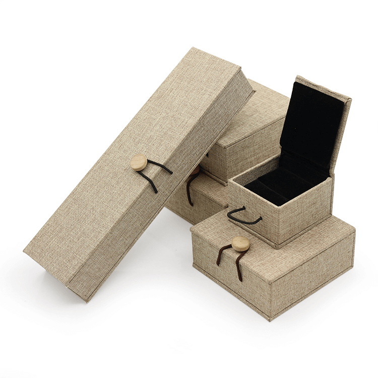 Linen jewelry gift box necklace bracelet jewelry packaging Linen jewelry gift box necklace bracelet jewelry packaging