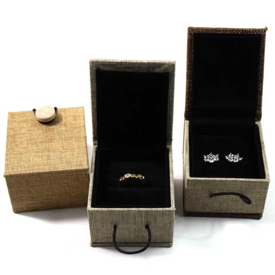 Linen jewelry gift box necklace bracelet jewelry packaging Linen jewelry gift box necklace bracelet jewelry packaging