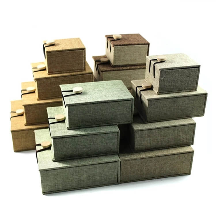 Linen jewelry gift box necklace bracelet jewelry packaging Linen jewelry gift box necklace bracelet jewelry packaging