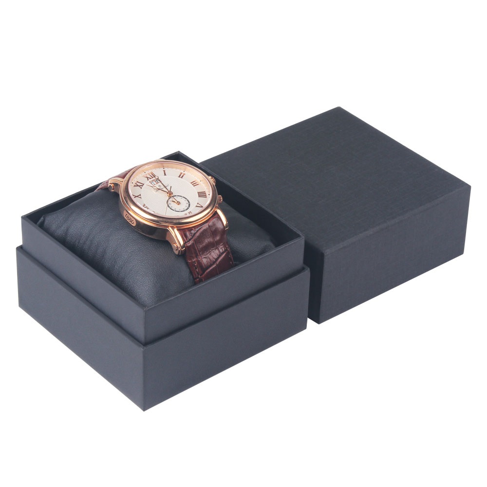 Low MOQ Black Cardboard Paper Watch Packaging Box Low MOQ Black Cardboard Paper Watch Packaging Box