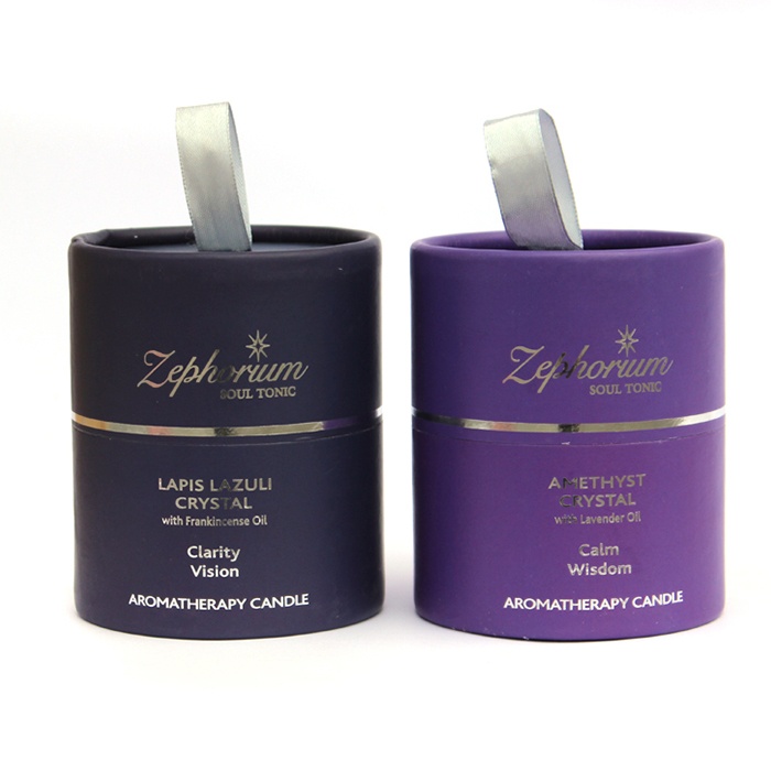 Luxury cardboard cylinder candle box with ribbon handle Luxury cardboard cylinder candle box with ribbon handle