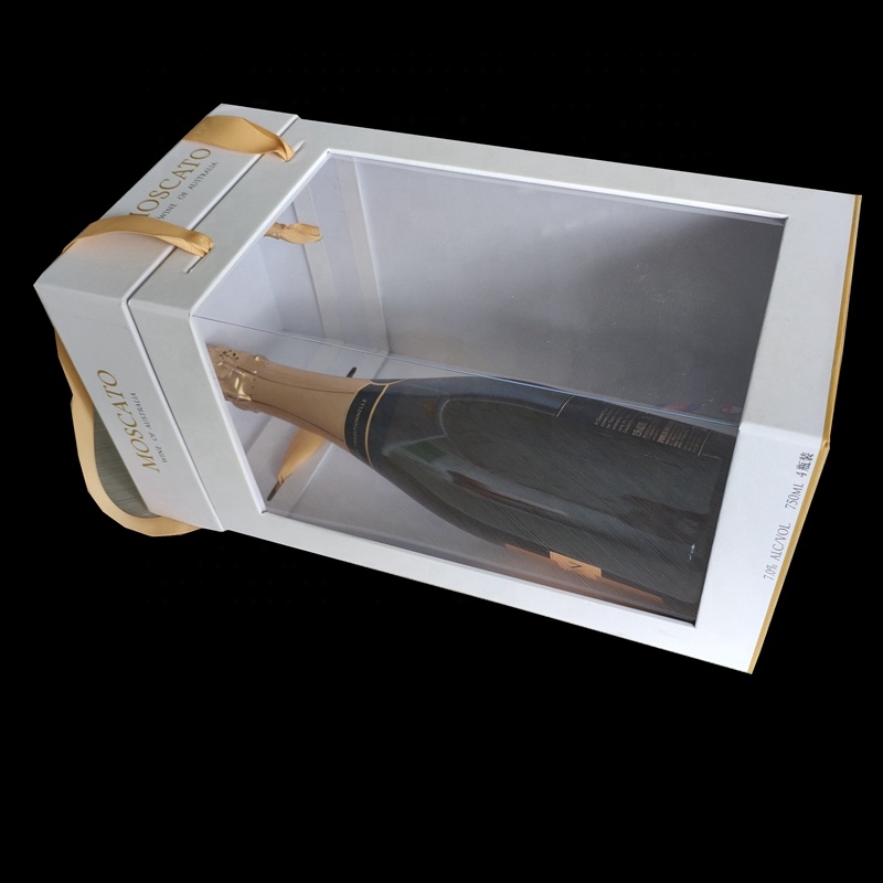 Luxury cardboard two bottle wine gift box with PVC window Luxury cardboard two bottle wine gift box with PVC window