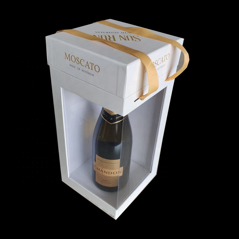 Luxury cardboard two bottle wine gift box with PVC window Luxury cardboard two bottle wine gift box with PVC window