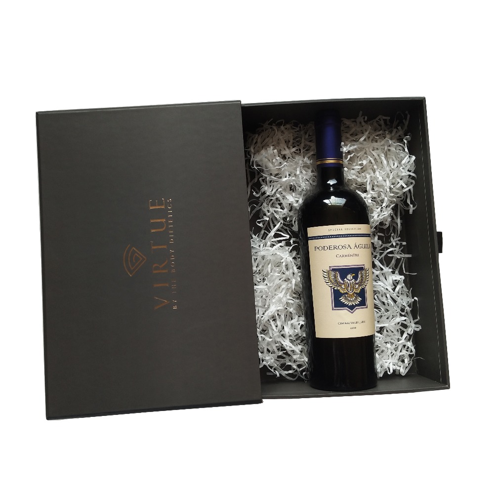 Grey matt printing drawer shaped paper wine box Grey matt printing drawer shaped paper wine box