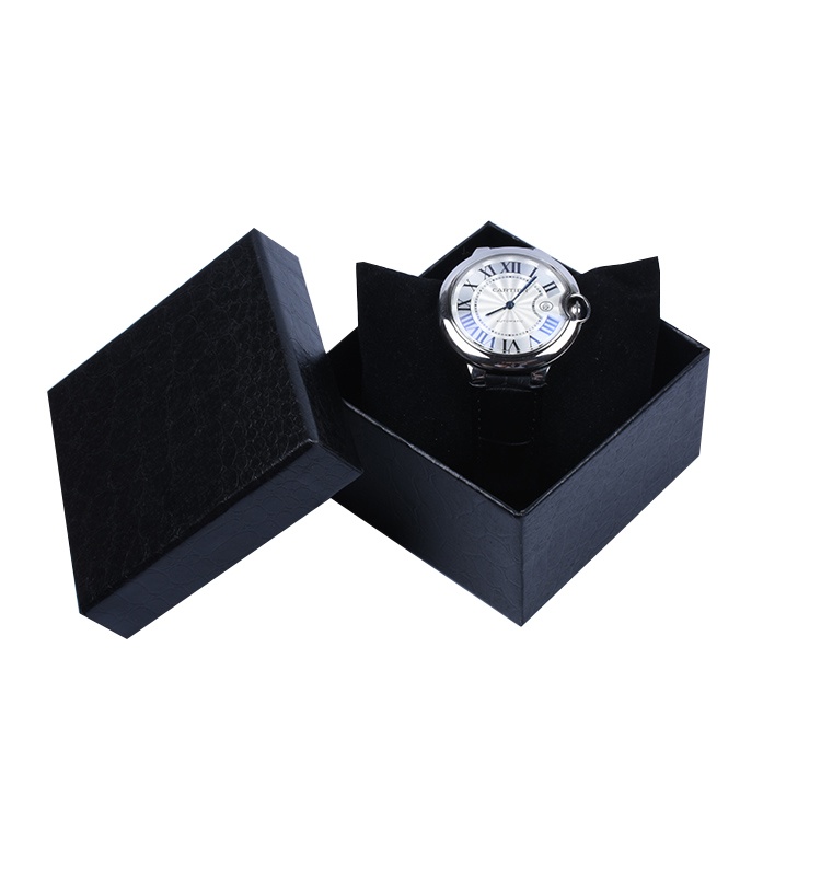 Luxury packaging paper UV logo leather watch box for her Luxury packaging paper UV logo leather watch box for her