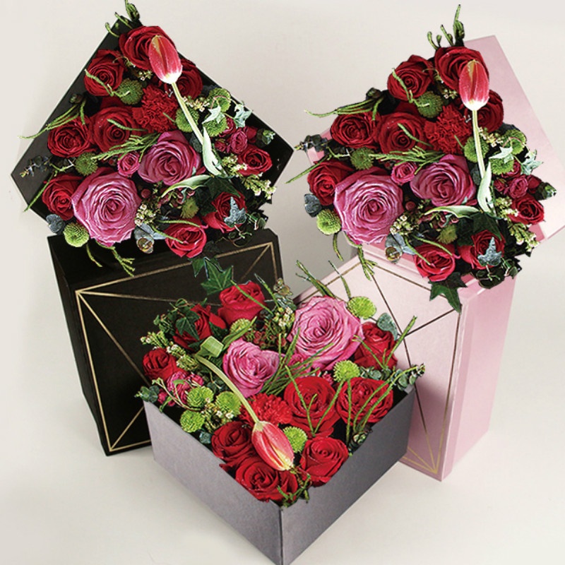 Paper flower Box diamond shape paper gift box Paper flower Box diamond shape paper gift box