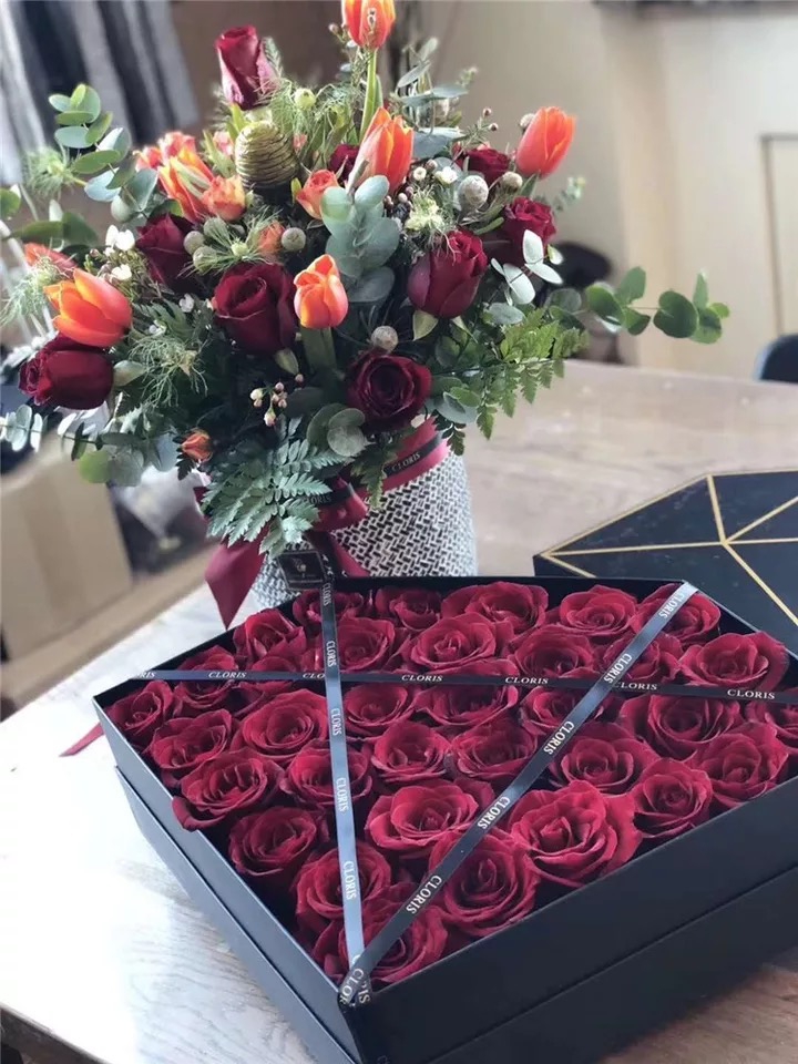 Paper flower Box diamond shape paper gift box Paper flower Box diamond shape paper gift box