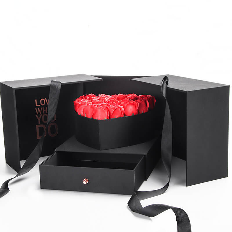 Magic cube gift box creative heart shape flower box