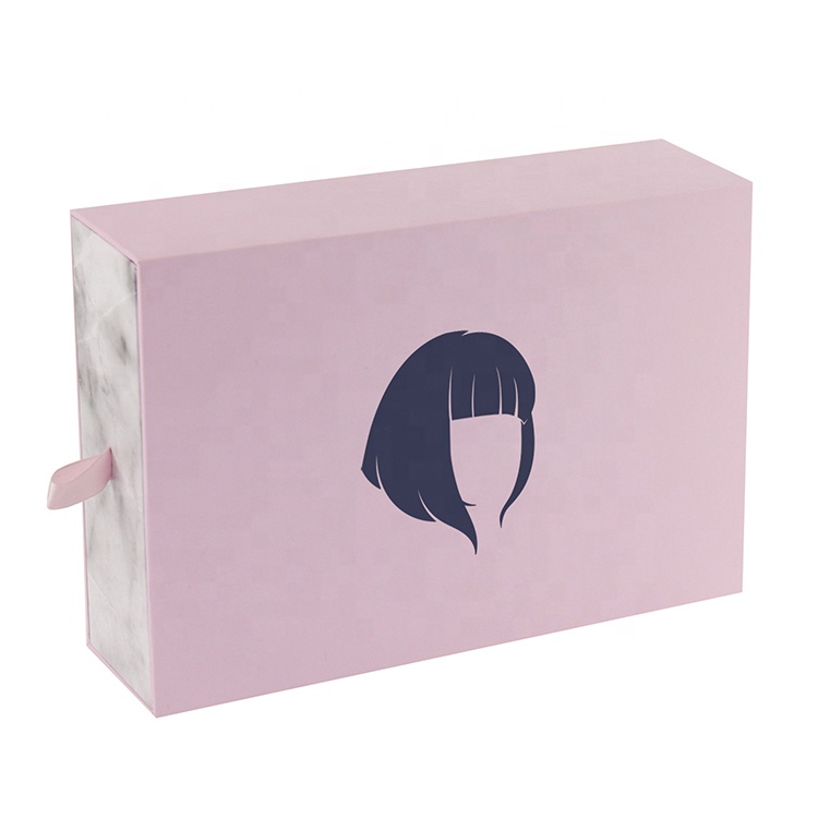 Marble cardboard packaging box for human hair wig Marble cardboard packaging box for human hair wig
