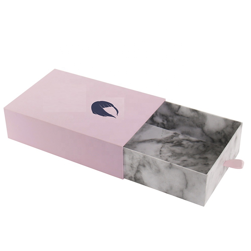 Marble cardboard packaging box for human hair wig Marble cardboard packaging box for human hair wig