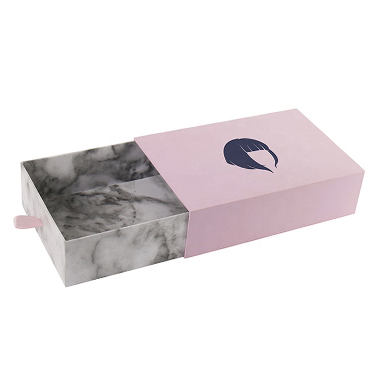 Marble cardboard packaging box for human hair wig Marble cardboard packaging box for human hair wig