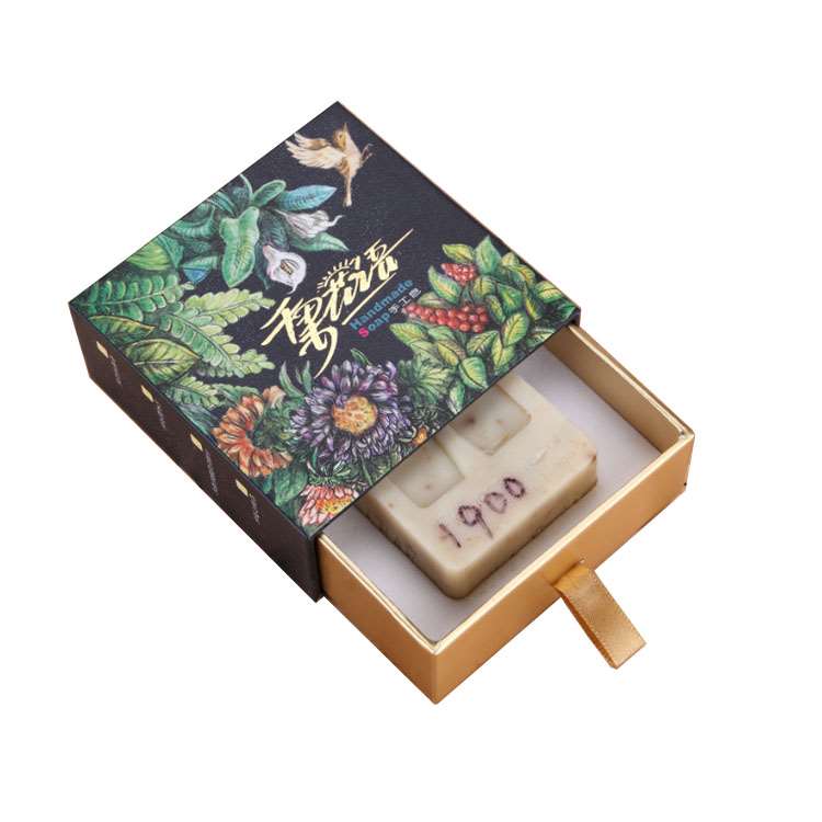 Colorful printing boxes drawer soap box with ribbon OEM Colorful Printing Packaging Boxes Puller Drawer Soap Box With Ribbon -katady.com