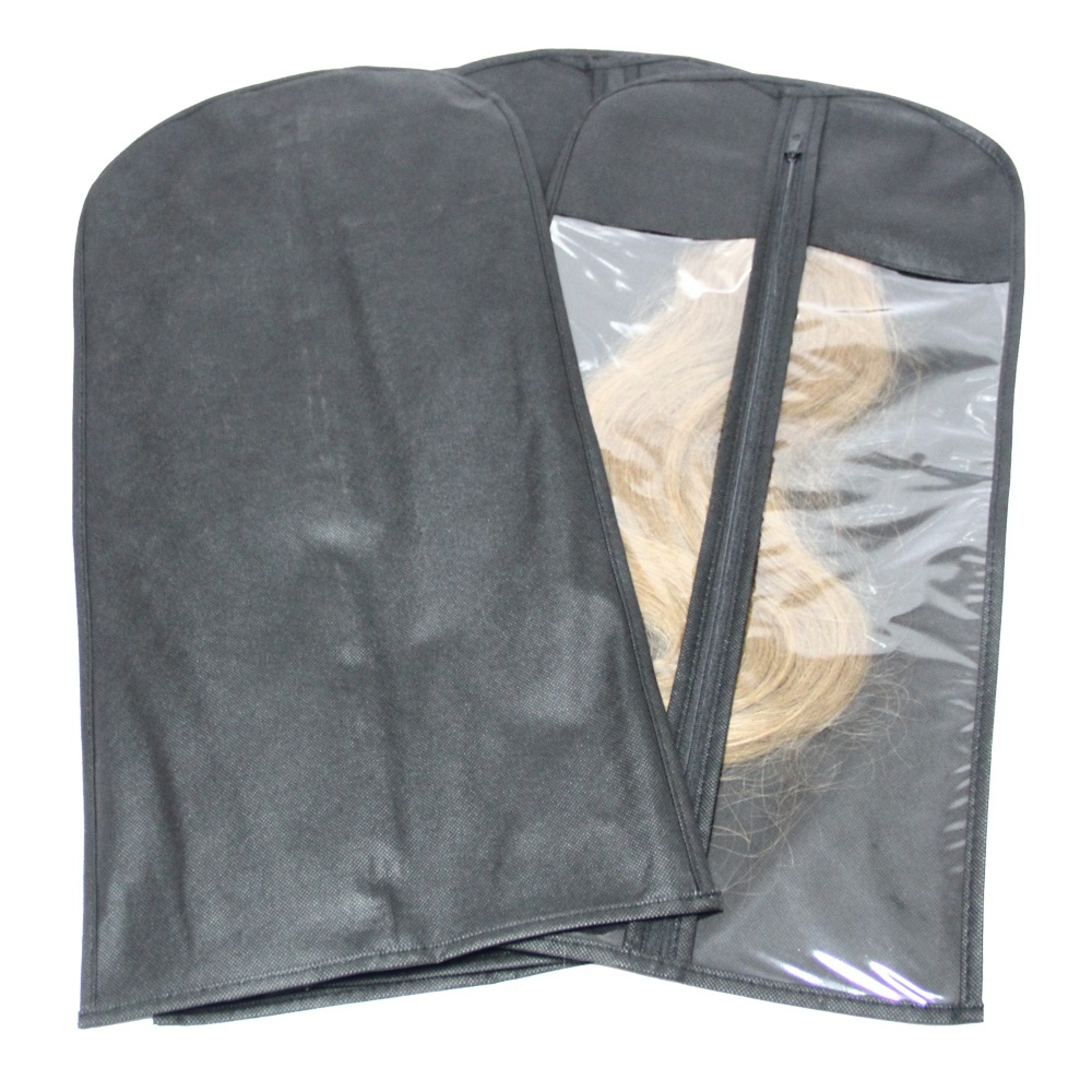 Oxford cloth wig bag with PVC window and zipper Oxford cloth wig bag with PVC window and zipper