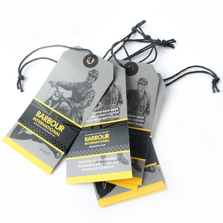 Paper Clothing Garment Hang Tag with String and Eyelet Paper Clothing Garment Hang Tag with String and Eyelet