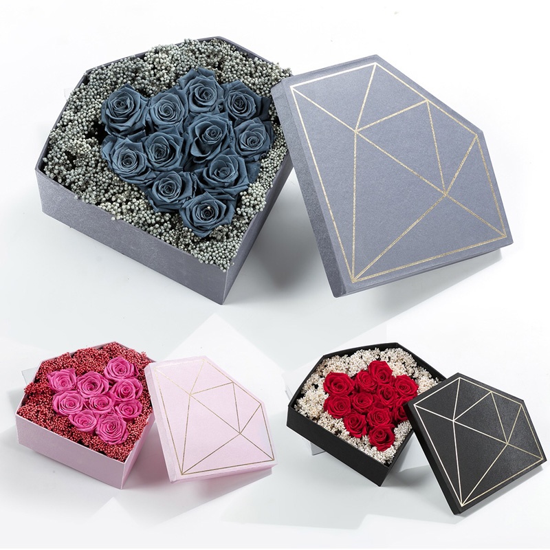 Paper flower Box diamond shape paper gift box Paper flower Box diamond shape paper gift box
