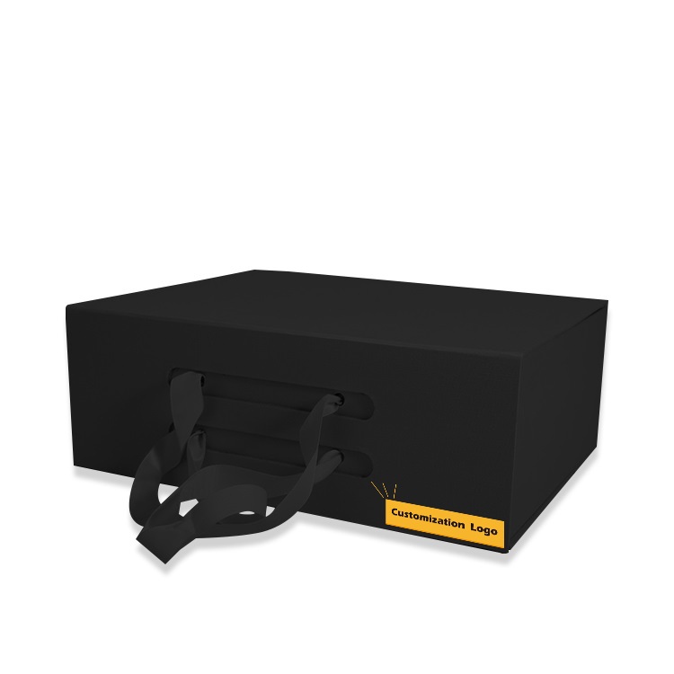 Portable gift packaging box with silk ribbon Portable gift packaging box with silk ribbon