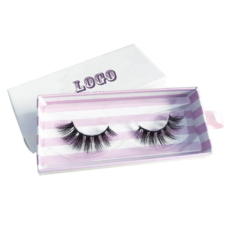 PVC Window False Eyelash Drawer Packaging box katady.com-Private Label Empty Custom Holographic Logo See Through PVC Window False Eyelash Drawer Packaging box