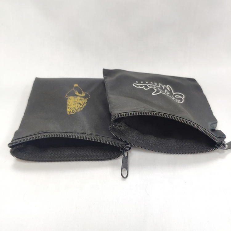 Promotional small silk bag with zipper custom logo pouch Promotional small silk bag with zipper custom logo pouch