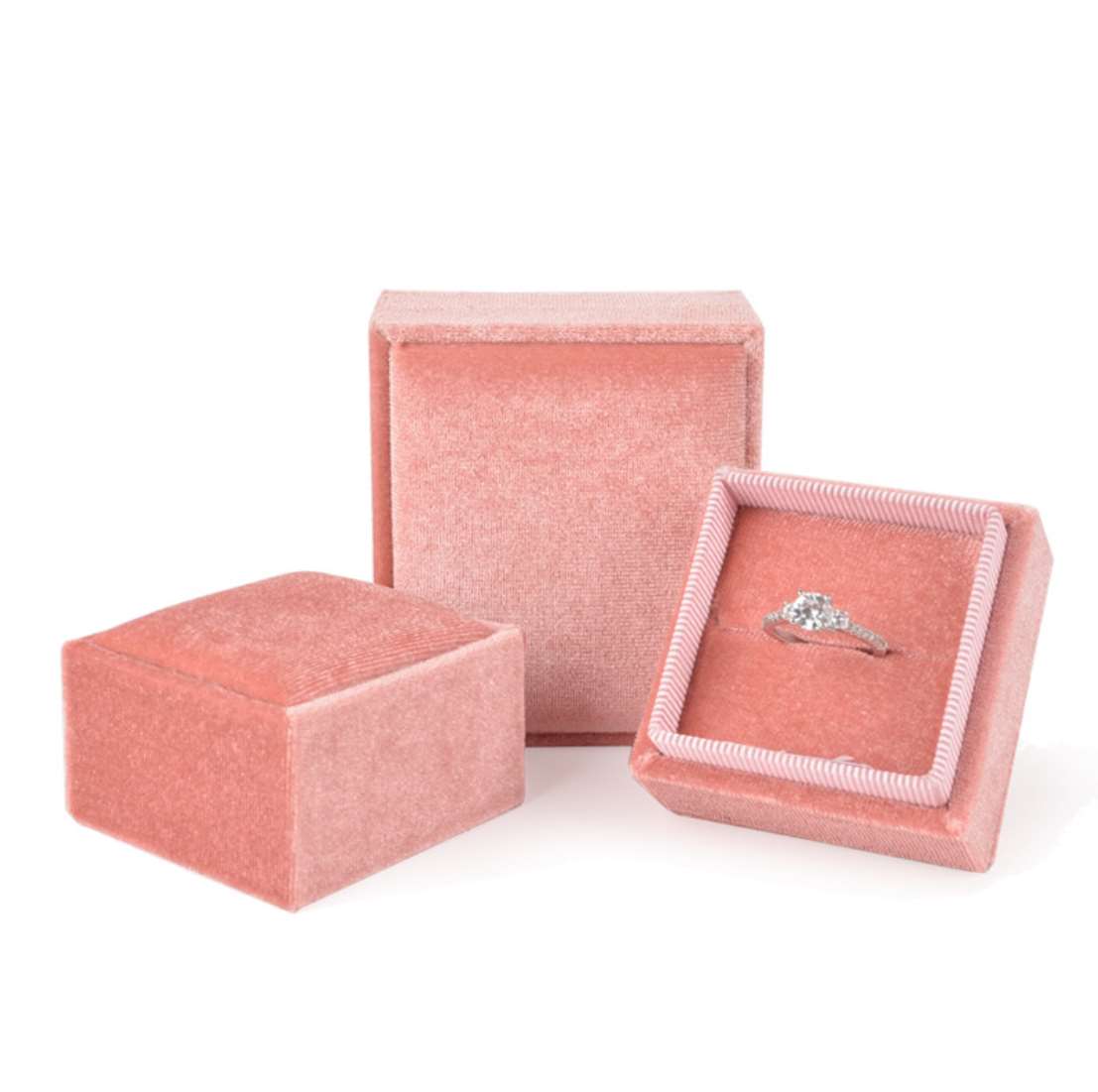 Ring necklace jewelry package gift jewelry velvet pink ring