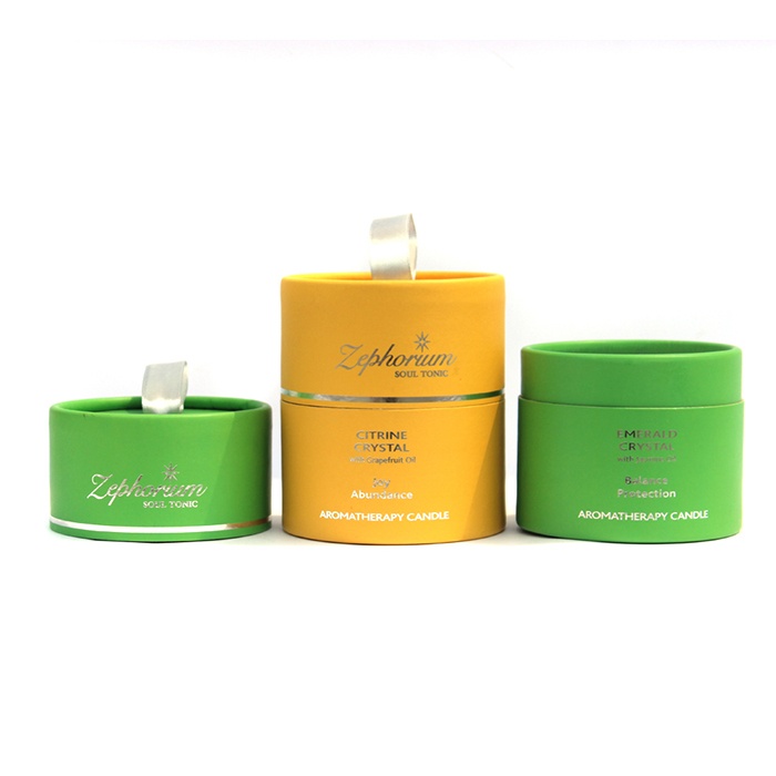 Luxury cardboard cylinder candle box with ribbon handle Luxury cardboard cylinder candle box with ribbon handle