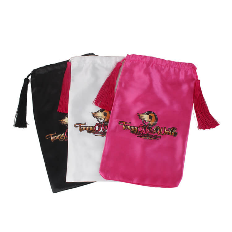 satin hair drawstring bag with tassels satin hair drawstring bag with tassels