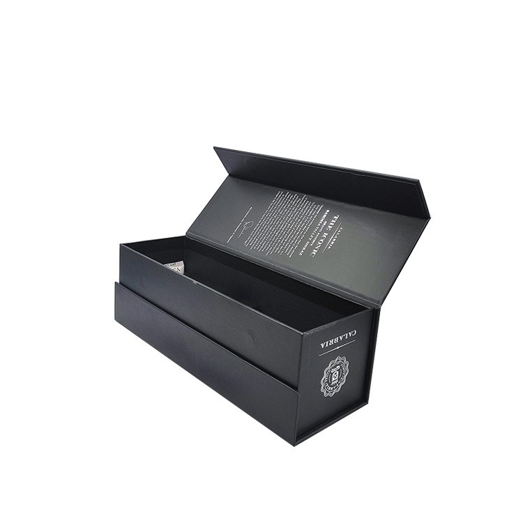 Silver stamping book style design single bottle wine box Silver stamping book style design single bottle wine box