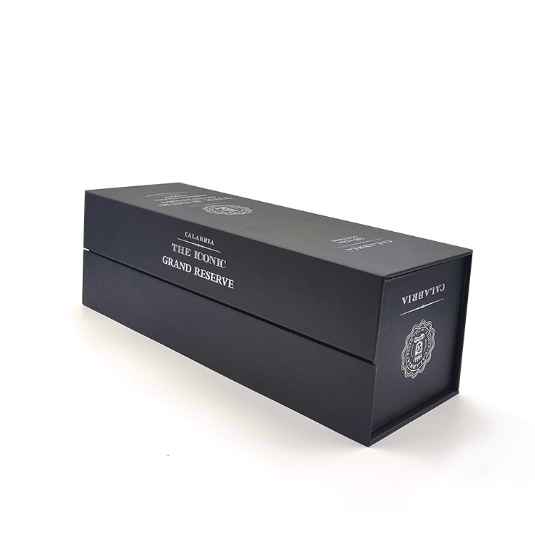 Silver stamping book style design single bottle wine box Silver stamping book style design single bottle wine box