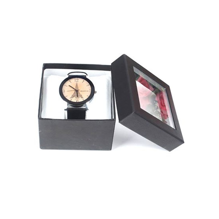 Watch gift box paper square display box with PVC window Watch gift box paper square display box with PVC window