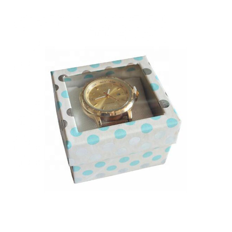 Watch gift box paper square display box with PVC window Watch gift box paper square display box with PVC window