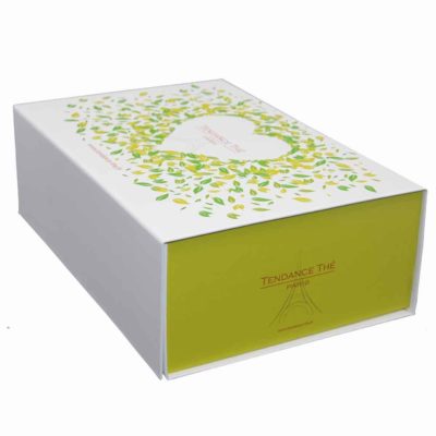 White cardboard magnetic closure folding box White cardboard magnetic closure folding box