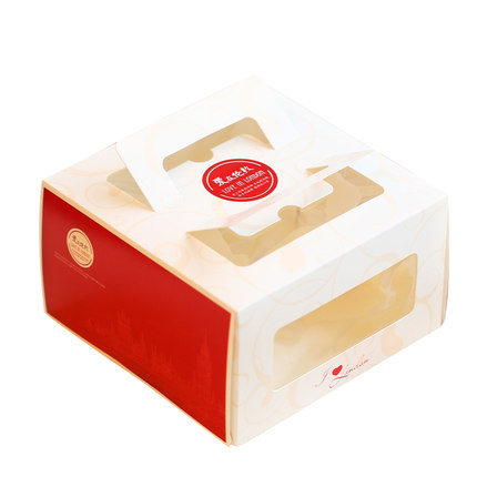 Corrugated board cake box with handle Corrugated board cake box with handle