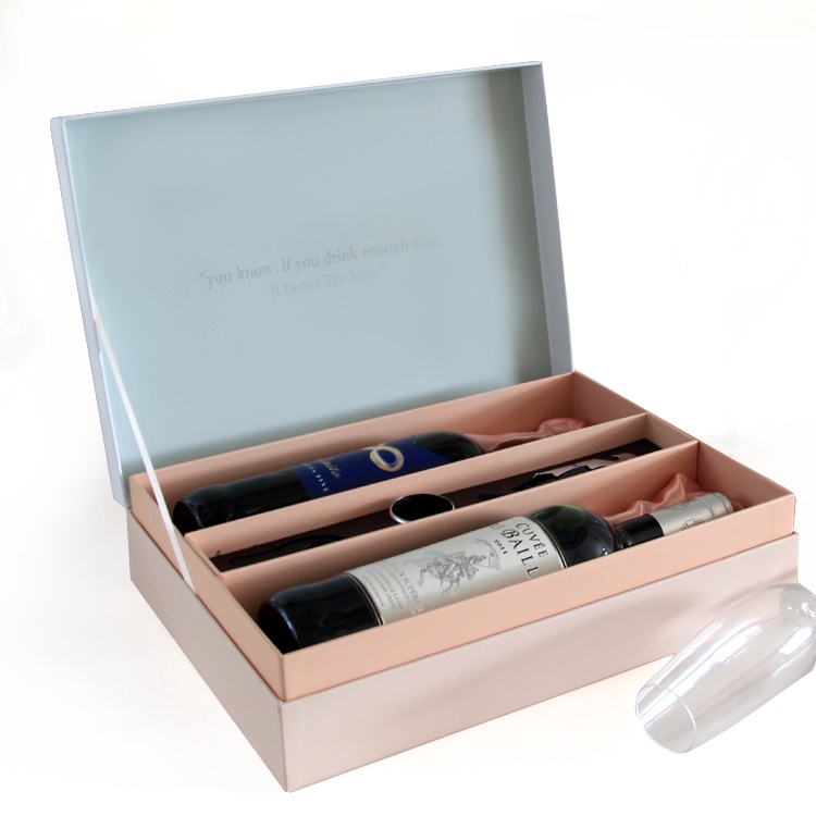 Custom printed luxury foldable cardboard paper wine box Custom printed luxury foldable cardboard paper wine box