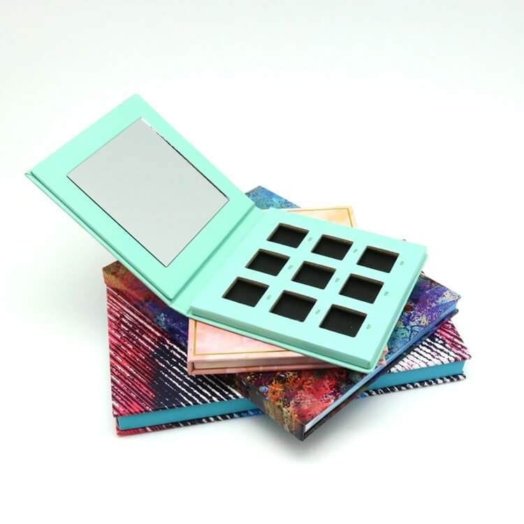 Eye shadow packaging magnetic paper cardboard box with Wholesale Empty Eyeshadow Packaging Magnetic Paper Cardboard Box with Mirror-katady.com