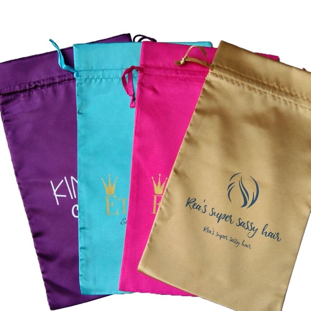 Durable large silk pouches hair drawstring bag Durable large silk pouches hair drawstring bag