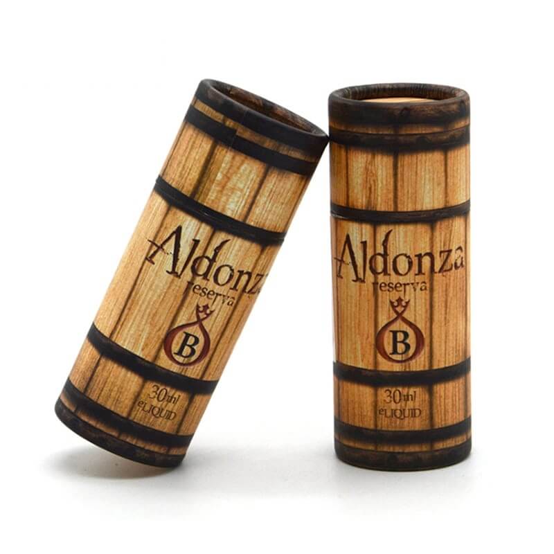 Wine cylindrical packaging boxes with wood grain printing Wine cylindrical packaging boxes with wood grain printing