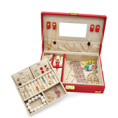 Wooden leather jewelry storage box Wooden leather jewelry storage box