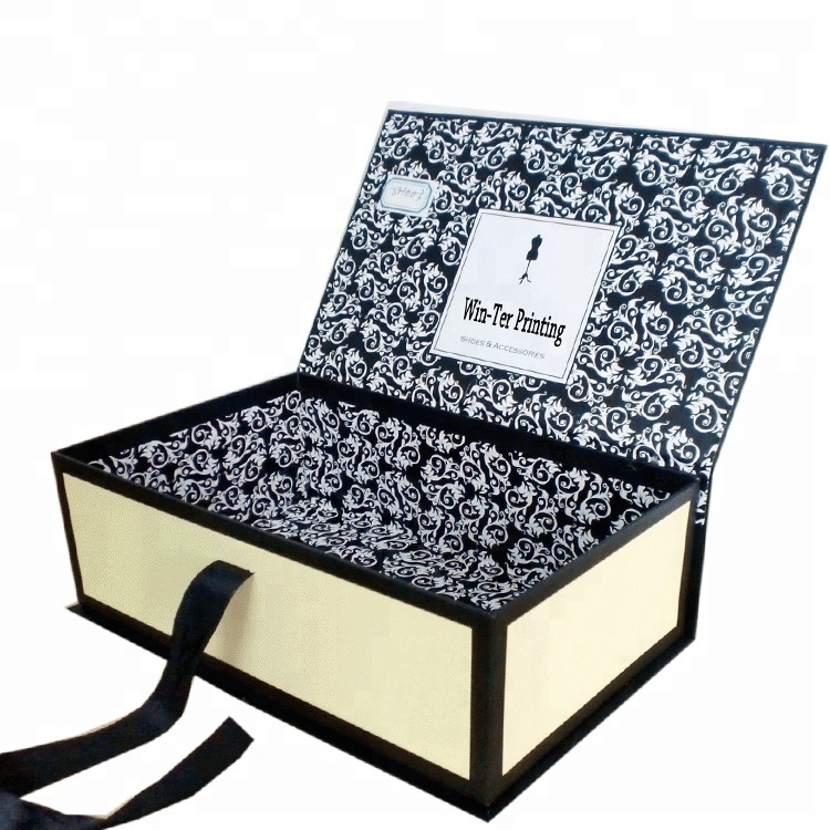 Luxury folding wedding dress box with ribbon and handle Luxury folding wedding dress box with ribbon and handle