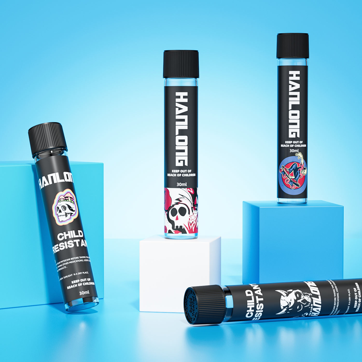 Child-Resistant PP Pop Top Plastic Tubes 109mm Custom Logo