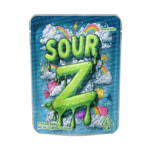 Sour Z Mylar Pouches Pre-Labeled
